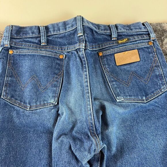 Vtg Wrangler 13MWZ Men's Jeans 35X38 (32X38) Blue Denim Jeans Made In USA - Picture 9 of 11
